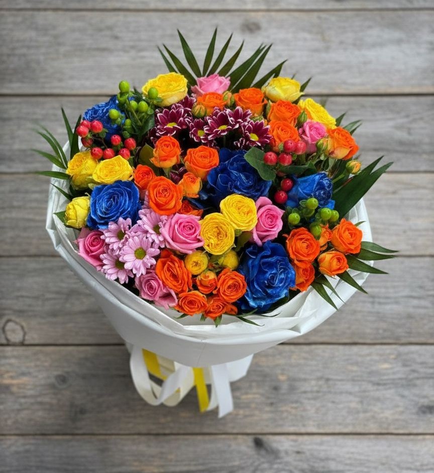 Букет цветов из: Розы и Хризантемы в Талах