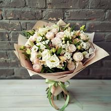 Букет цветов из:  Альстромерии, Розы и Хризантемы в Талах