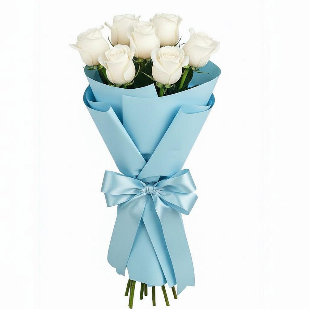 Букет 7 белых роз Проуд в Талах