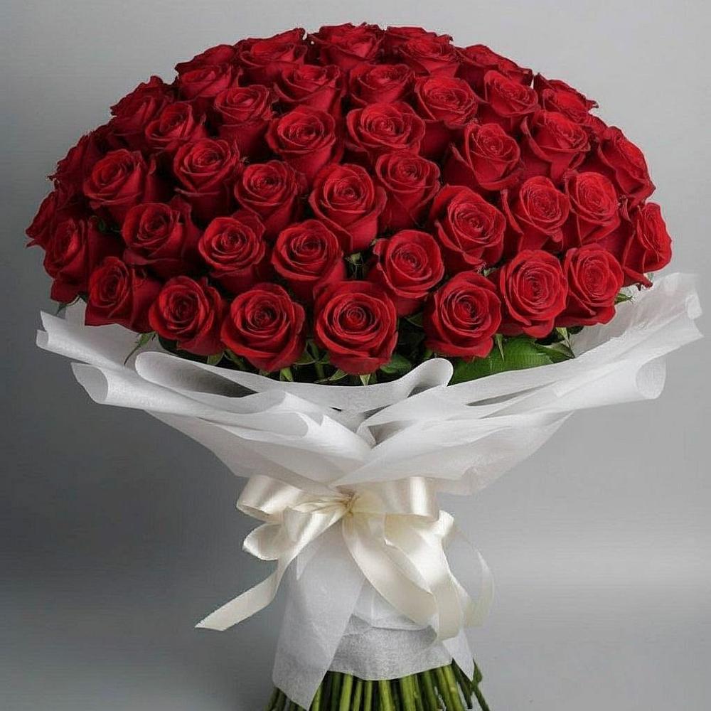 Букет 101 Красная роза Блэк Мэджик в Талах