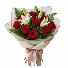 Букет цветов из:  Лилии и Розы в Талах