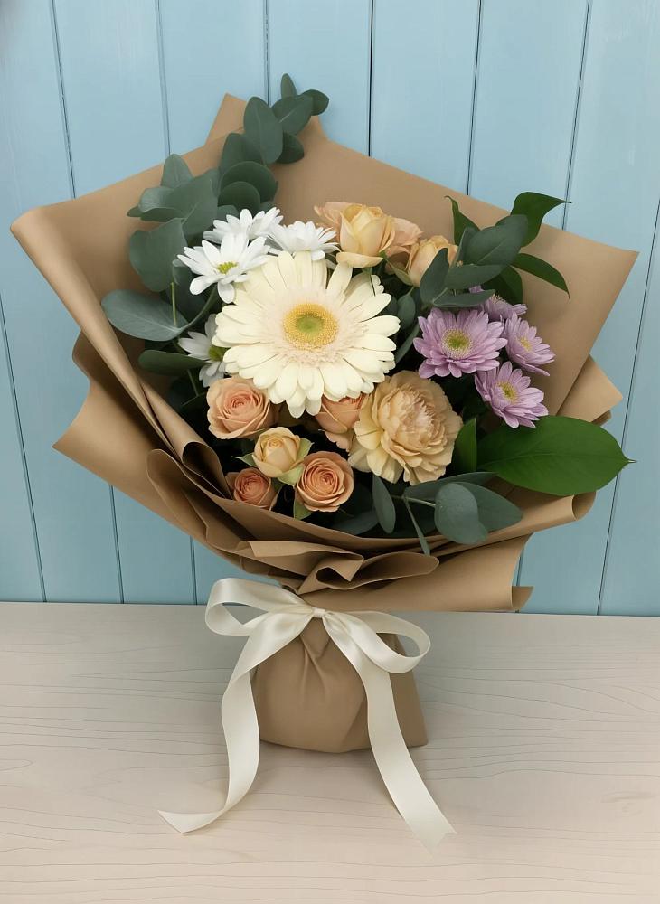 Букет цветов из: Герберы и Хризантемы в Талах