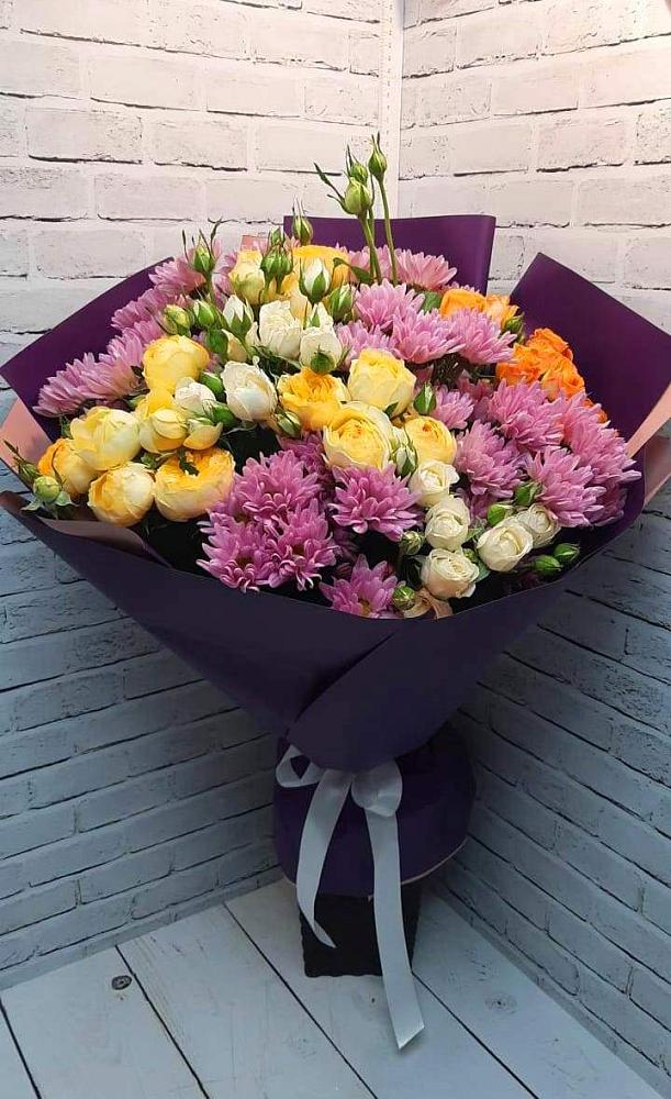 Букет цветов из: Хризантемы и Розы в Талах
