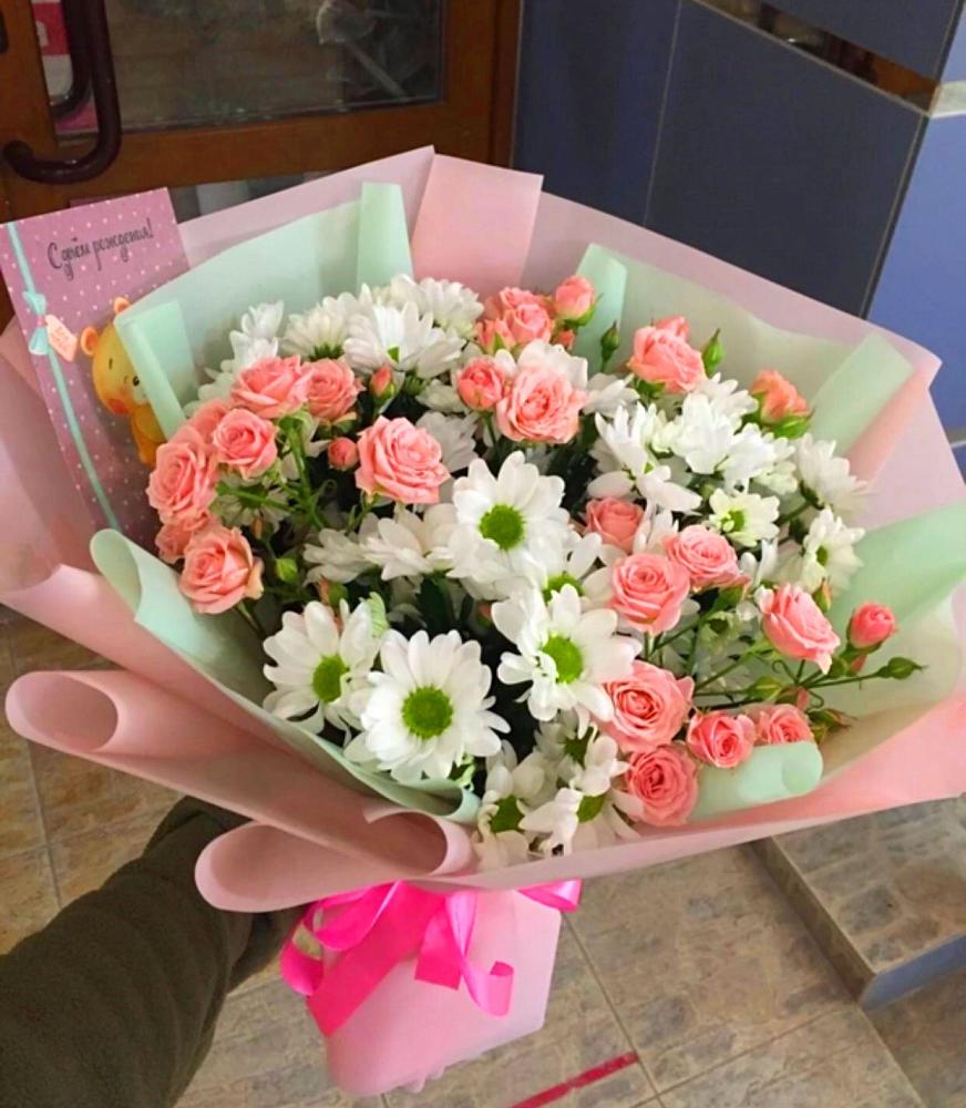 Букет цветов из: Розы и Хризантемы в Талах