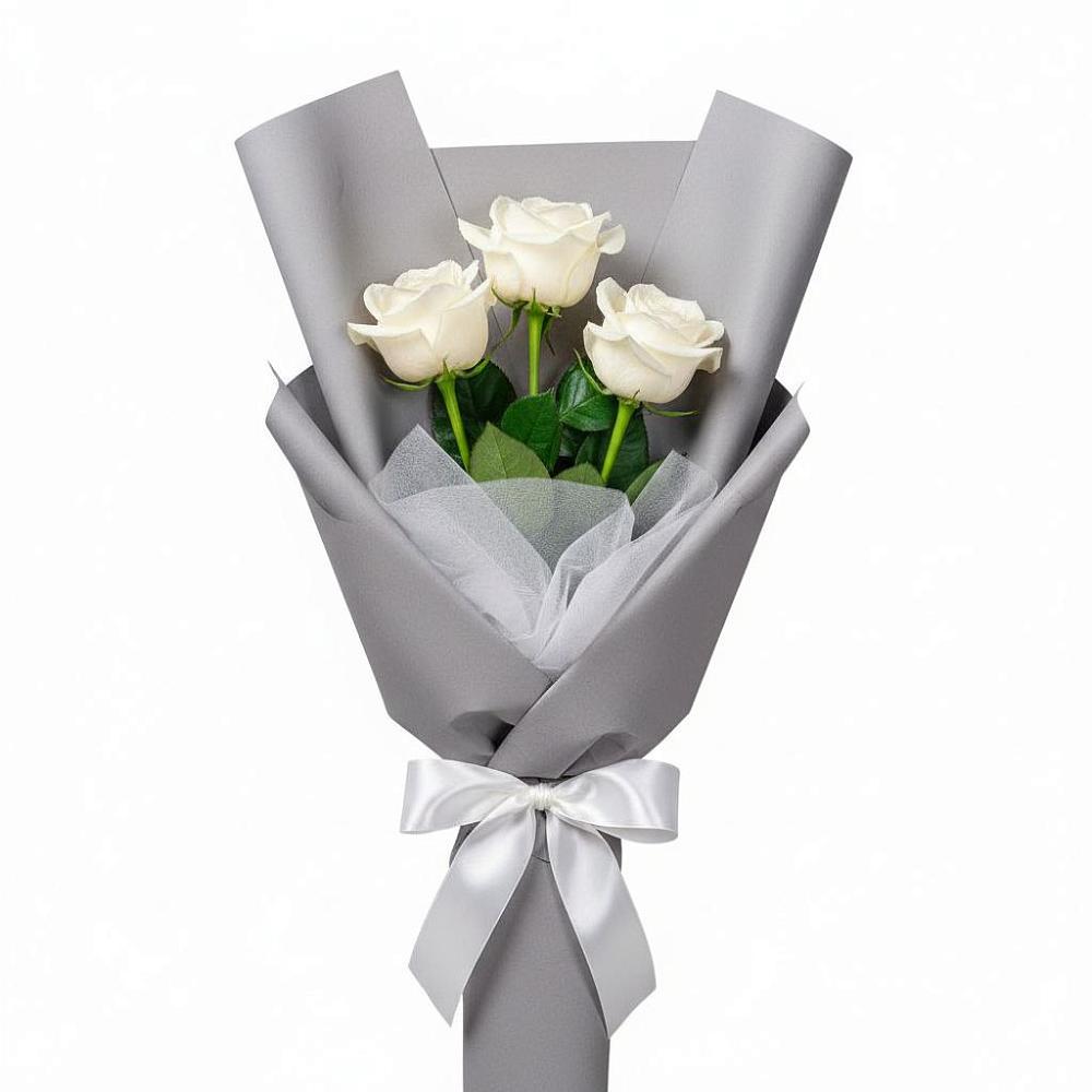 Букет 3 белые розы в Талах