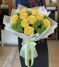 Букет цветов из:  Хризантемы и Розы в Талах