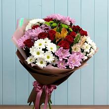 Букет цветов из:  Розы, Хризантемы и Альстромерии в Талах