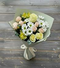 Букет цветов из:  Альстромерии, Розы и Хризантемы в Талах