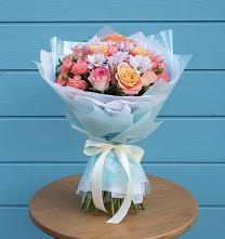 Букет цветов из:  Хризантемы и Розы в Талах