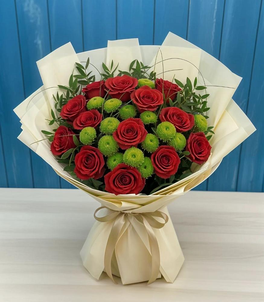 Букет цветов из: Розы и Хризантемы в Талах