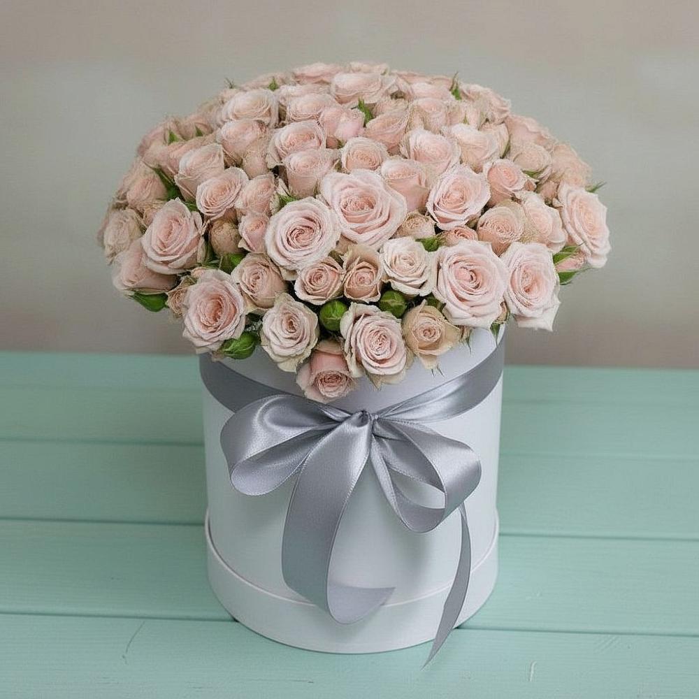 Цветочная композиция из Розы в шляпной коробке в Талах